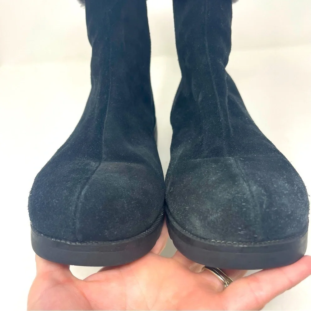 Talbots Ankle Boots Leather/Suede Fleece Lined Size 9.5 Black